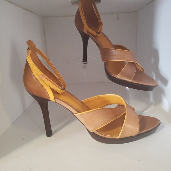 New V.O.Z Loralai Tan/Orange Leather Heel Ankle 9 - Picture 7 of 8